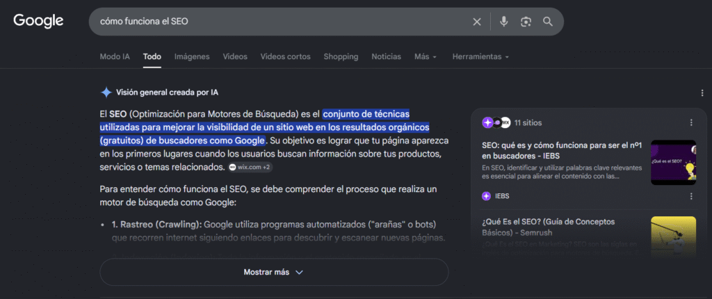 IA overview google